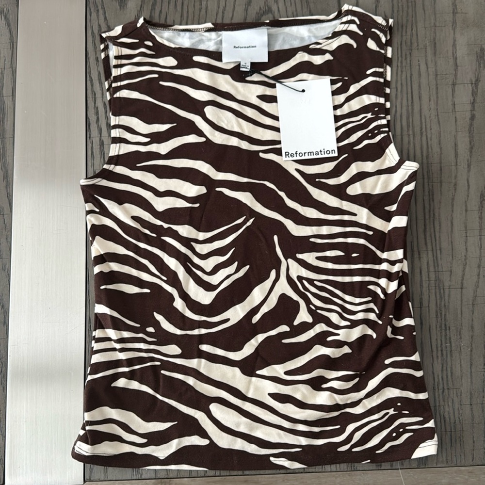 Reformation Dusk Knit Top Stampede - Size S